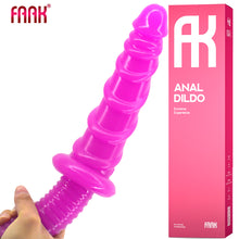 Load image into Gallery viewer, FAAK 11” Thrusting Handle Anal Plug 29cm Veined Dildo Huge Fat