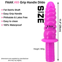 Load image into Gallery viewer, FAAK 11.4” Thrusting Handle Anal Plug 29cm Veined Dildo Huge Fat