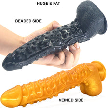 Load image into Gallery viewer, FAAK G130 Large 10.3" Textured Anal Dildo Liquid Silicone Dong Alien