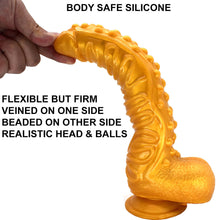 Load image into Gallery viewer, FAAK G130 Large 10.3" Textured Anal Dildo Liquid Silicone Dong Alien
