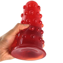 Load image into Gallery viewer, FAAK-74 Huge Thick Dotted Anal Dildo Plug Red