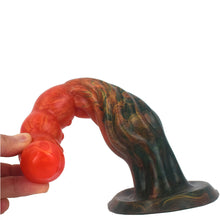 Load image into Gallery viewer, FAAK G6017 Liquid Silicone 9.5" Scaled Ribbed Dildo Anal Plug Large Butt Dong