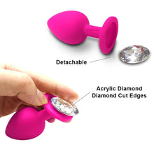 Load image into Gallery viewer, Jewel Anal Plug Butt Crystal Gem Stud Tear Drop Silicone Plugs