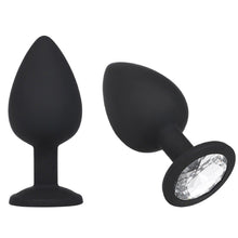 Load image into Gallery viewer, Jewel Anal Plug Butt Crystal Gem Stud Tear Drop Silicone Plugs