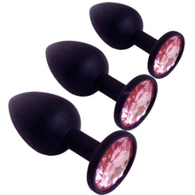Load image into Gallery viewer, Jewel Anal Plug Butt Crystal Gem Stud Tear Drop Silicone Plugs