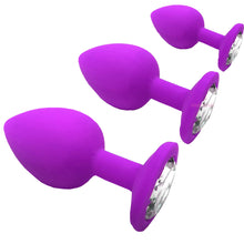 Load image into Gallery viewer, Jewel Anal Plug Butt Crystal Gem Stud Tear Drop Silicone Plugs