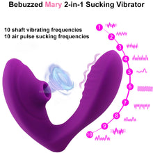 Load image into Gallery viewer, Bebuzzed Mary 2 in 1 Clitoral Sucking Vibrator Clit Stimulator Dildo