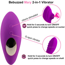 Load image into Gallery viewer, Bebuzzed Mary 2 in 1 Clitoral Sucking Vibrator Clit Stimulator Dildo