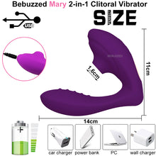 Load image into Gallery viewer, Bebuzzed Mary 2 in 1 Clitoral Sucking Vibrator Clit Stimulator Dildo
