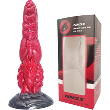 Load image into Gallery viewer, FAAK N5010 Aula 9.5" Alien Design Platinum Liquid Silicone Anal Plug Dildo