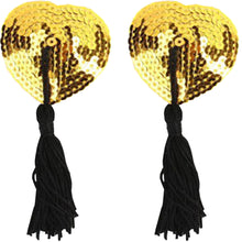 Load image into Gallery viewer, Nipple Tassels Burlesque REUSABLE Stick On Jewelry Sequin Breast Tits Pasties
