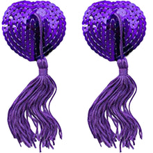 Load image into Gallery viewer, Nipple Tassels Burlesque REUSABLE Stick On Jewelry Sequin Breast Tits Pasties