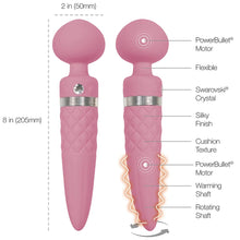 Load image into Gallery viewer, Pillow Talk Sultry Double Ended Rotating Shaft Vibrator Wand Massager Pink