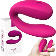 Load image into Gallery viewer, S-HANDE VEBE Couples C-Shape Vibrator G-Spot Wearable Clit Stimulator Pink