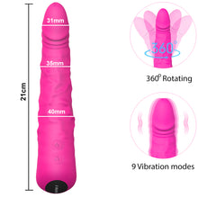Load image into Gallery viewer, Kings Veined Rotating G Spot Vibrator Realistic Silicone Dildo Rechargeable