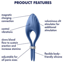 Load image into Gallery viewer, Satisfyer Duelist Vibrating Cock Ring Adjustable USB Couples Stamina Aid Sex Toy