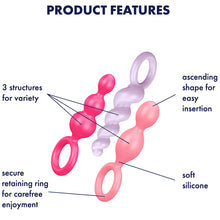 Load image into Gallery viewer, Satisfyer Booty Call Anal Butt Plug Set Silicone 3-Piece Training Kit Sex Toy