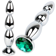 Load image into Gallery viewer, Lulu Anal Stud Plug Jewel Butt Stainless Steel Metal Crystal Large BDSM Sex Toy