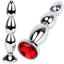 Load image into Gallery viewer, Lulu Anal Stud Plug Jewel Butt Stainless Steel Metal Crystal Large BDSM Sex Toy