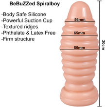 Load image into Gallery viewer, BeBuZZed Spiralboy Anal Butt Plug Suction Cup Black