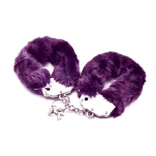 Load image into Gallery viewer, Lovetoy Fetish Pleasure Fluffy Hand Cuffs Purple Handcuffs