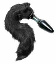 Load image into Gallery viewer, Midnight Fox Glass Anal Plug with Tail
