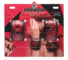 Load image into Gallery viewer, Crimson Tied Embossed Wrist Cuffs
