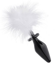 Load image into Gallery viewer, White Fluffer Bunny Tail Glass Anal Plug