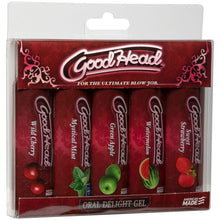 Load image into Gallery viewer, Goodhead Oral Delight Gel 5-Pack Cherry Mint Watermelon Apple Strawberry