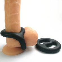 Load image into Gallery viewer, Brutus Yin Yang Silicone Cock and Ball Duo Ring