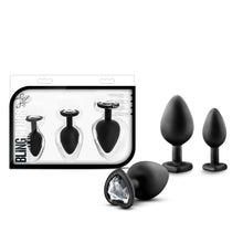 Load image into Gallery viewer, Luxe Bling Plugs Training Kit Black With White Gems