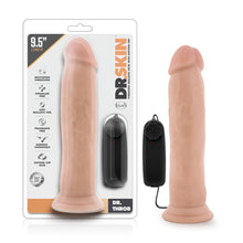 Load image into Gallery viewer, Dr Skin Dr Throb 9.5in Vibrating Realistic Cock with Suction Cup Vanilla