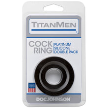 Load image into Gallery viewer, Silicone Cock Rings Double Pack Black