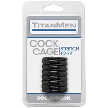 Load image into Gallery viewer, TitanMen Cock Cage Penis Delays Ejaculation Thick Ribbed BDSM Couples Sex Toy