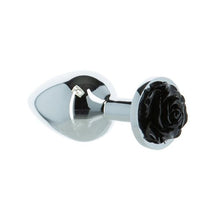 Load image into Gallery viewer, Black Rose 3in Metal Butt Plug