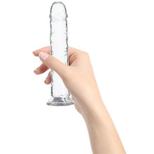 Load image into Gallery viewer, Crystal Dildo Straight 8in Clear