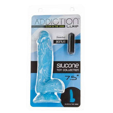 Load image into Gallery viewer, Luke 7.5in Glow in the Dark Dildo w Balls Blue
