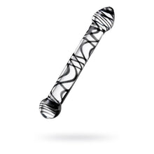 Load image into Gallery viewer, Sexus Glass Dildo Duo Black Swirl 20.5cm