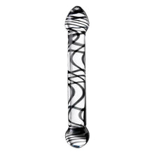 Load image into Gallery viewer, Sexus Glass Dildo Duo Black Swirl 20.5cm
