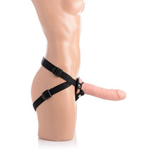 Load image into Gallery viewer, Brazen 8" Silicone Dildo w Harness Flesh