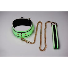 Load image into Gallery viewer, Kink in the Dark Glowing Collar & Lead Flouro Green