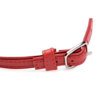 Load image into Gallery viewer, Fiery Pet Leather Choker w/ Silver Ring Red