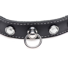 Load image into Gallery viewer, Bling Vixen Leather Choker w/ Clear Rhinestones
