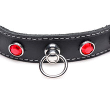 Load image into Gallery viewer, Bling Vixen Leather Choker w/ Red Rhinestones