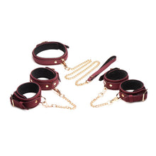 Load image into Gallery viewer, 6 Pc Velvet Bondage Set Burgundy - LOVEBEE