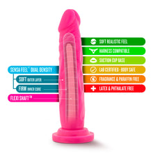 Load image into Gallery viewer, Blush Neo Dual Density 7.5" Cock Neon Dildo Suction Cup Sex Toy Pink