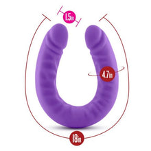 Load image into Gallery viewer, Ruse Silicone 18" Large Purple Double Dong Lesbian Couples Sex Toy