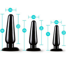 Load image into Gallery viewer, Anal Adventures 3Pc Basic Plug Kit Black