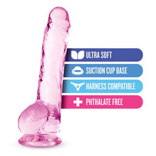 Load image into Gallery viewer, Naturally Yours 8" Crystaline Dildo Rose