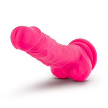 Load image into Gallery viewer, Neo Elite 7.5" Silicone Dual Density Cock Balls Dildo Neon Pink Sex Toy